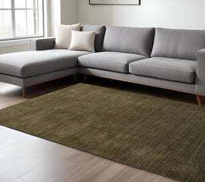 HomeRoots 4' Brown Wool Hand-Woven Area Rug - Artisanal Charm, Soft Comfort, Perfect for Any Space Decor 9' X 12' 570634