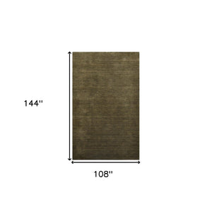 HomeRoots 4' Brown Wool Hand-Woven Area Rug - Artisanal Charm, Soft Comfort, Perfect for Any Space Decor 9' X 12' 570634
