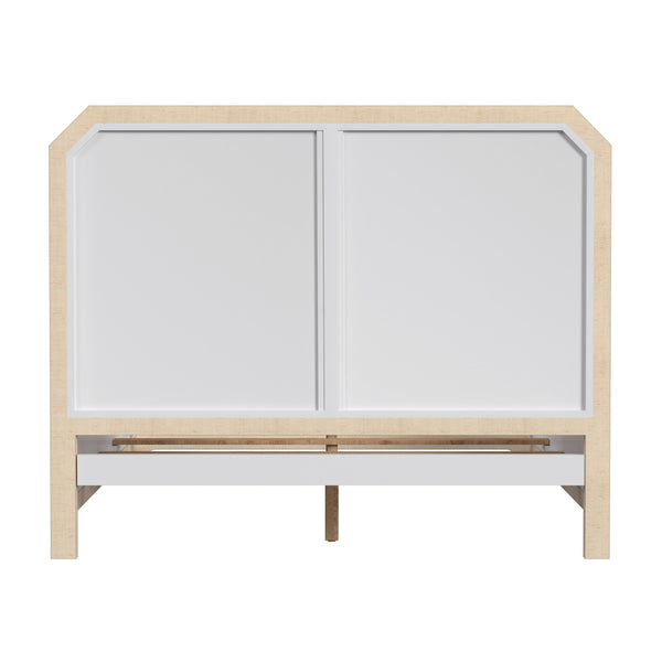 Butler Specialty Bar Harbor Queen Raffia Panel Bed - Hand-woven Elegance With Natural Textures For Sophisticated Style Natural Gmelina Arborea Wood,Mdf,Saguran Raffia 5706362-butler