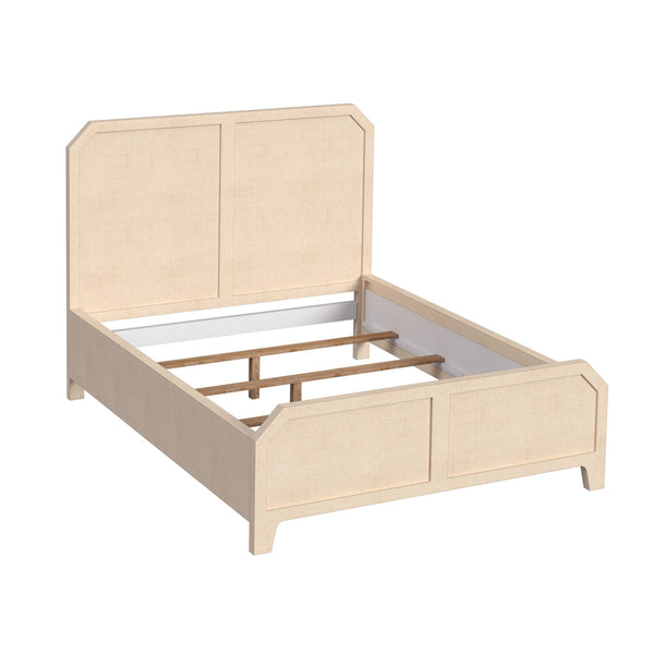 Butler Specialty Bar Harbor Queen Raffia Panel Bed - Hand-woven Elegance With Natural Textures For Sophisticated Style Natural Gmelina Arborea Wood,Mdf,Saguran Raffia 5706362-butler