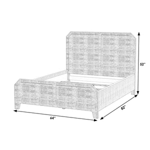 Butler Specialty Bar Harbor Queen Raffia Panel Bed - Hand-woven Elegance With Natural Textures For Sophisticated Style Natural Gmelina Arborea Wood,Mdf,Saguran Raffia 5706362-butler