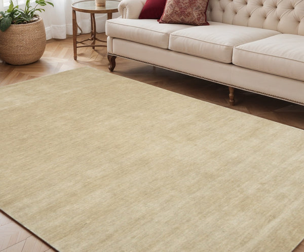 HomeRoots 4' Ivory Hand-Woven Wool Area Rug - Luxurious Softness & Timeless Style for Any Home Décor 5' X 8' 570638