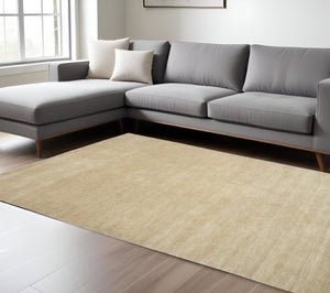 HomeRoots 4' Ivory Hand-Woven Wool Area Rug - Luxurious Softness & Timeless Style for Any Home Décor 8' X 10' 570639