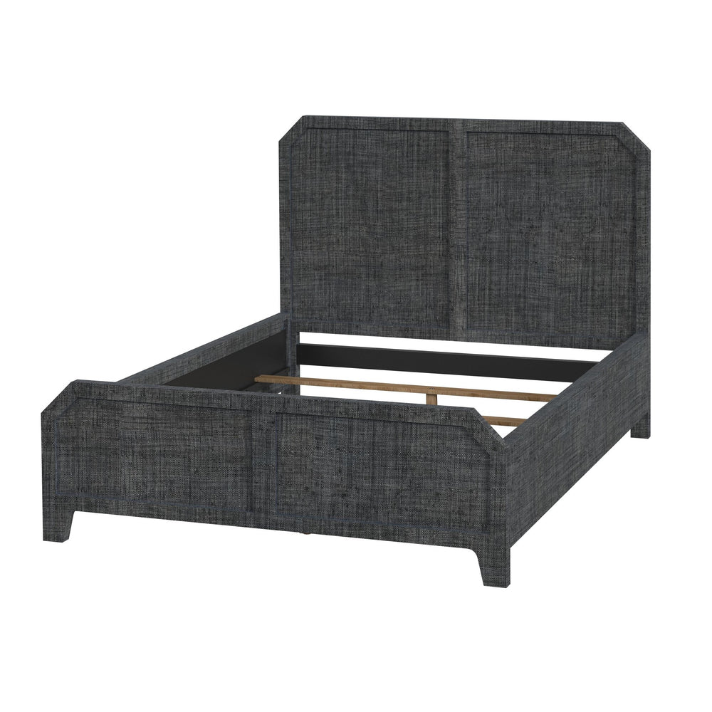 Butler Specialty Bar Harbor Queen Raffia Panel Bed - Hand-woven Elegance With Natural Textures For Sophisticated Style Gray Gmelina Arborea Wood,Mdf,Saguran Raffia 5706420-butler