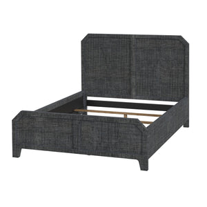 Butler Specialty Bar Harbor Queen Raffia Panel Bed - Hand-woven Elegance With Natural Textures For Sophisticated Style Gray Gmelina Arborea Wood,Mdf,Saguran Raffia 5706420-butler