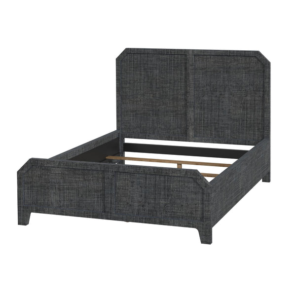 Butler Specialty Bar Harbor Queen Raffia Panel Bed - Hand-woven Elegance With Natural Textures For Sophisticated Style Gray Gmelina Arborea Wood,Mdf,Saguran Raffia 5706420-butler