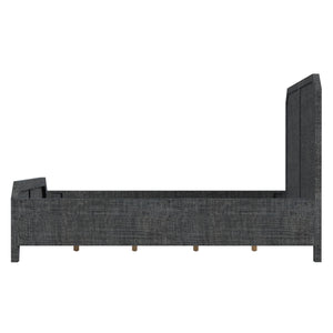 Butler Specialty Bar Harbor Queen Raffia Panel Bed - Hand-woven Elegance With Natural Textures For Sophisticated Style Gray Gmelina Arborea Wood,Mdf,Saguran Raffia 5706420-butler