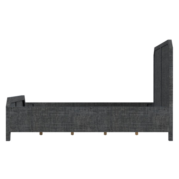Butler Specialty Bar Harbor Queen Raffia Panel Bed - Hand-woven Elegance With Natural Textures For Sophisticated Style Gray Gmelina Arborea Wood,Mdf,Saguran Raffia 5706420-butler
