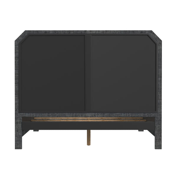 Butler Specialty Bar Harbor Queen Raffia Panel Bed - Hand-woven Elegance With Natural Textures For Sophisticated Style Gray Gmelina Arborea Wood,Mdf,Saguran Raffia 5706420-butler
