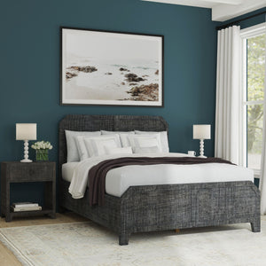 Butler Specialty Bar Harbor Queen Raffia Panel Bed - Hand-woven Elegance With Natural Textures For Sophisticated Style Gray Gmelina Arborea Wood,Mdf,Saguran Raffia 5706420-butler