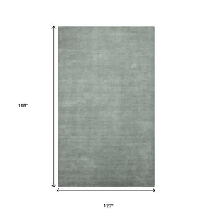 HomeRoots 4' Gray Wool Hand-Woven Area Rug – Artisanal Comfort and Style for Cozy Spaces and Entryways 10' X 14' 570647
