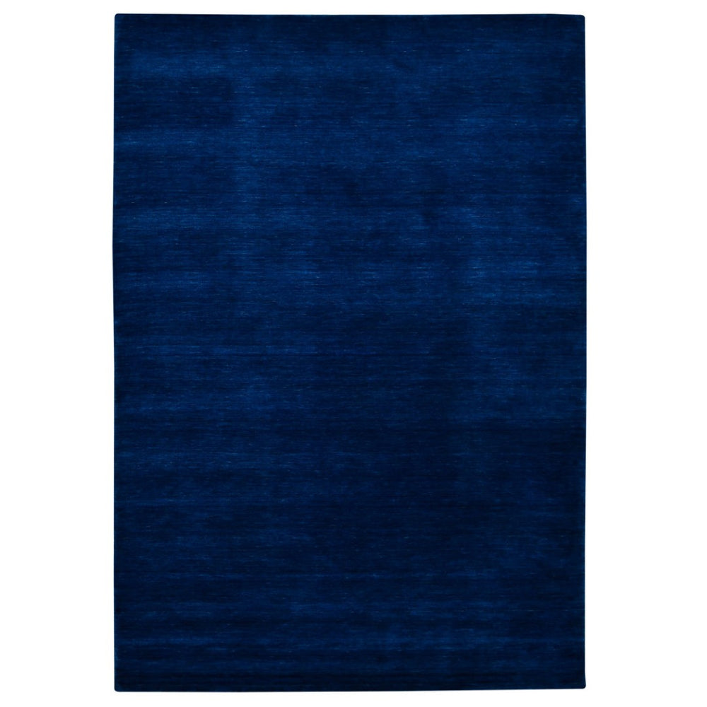 HomeRoots 4' Hand Woven Navy Blue Wool Area Rug - Timeless Style and Comfort for Any Space, Durable & Unique 9' X 12' 570652
