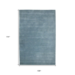 HomeRoots 4' Light Blue Hand-Woven Wool Area Rug - Luxurious, Durable, and Perfect for Any Room Decor 9' X 12' 570658