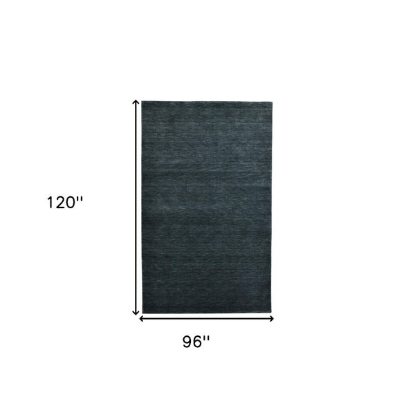 HomeRoots 4' Hand-Woven Dark Gray Wool Area Rug – Artisan Crafted Luxury for Entryways and Cozy Spaces 8' X 10' 570666