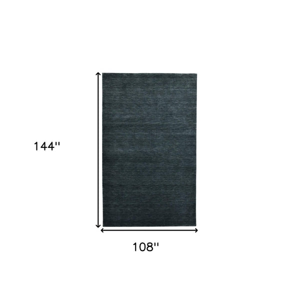 HomeRoots 4' Hand-Woven Dark Gray Wool Area Rug – Artisan Crafted Luxury for Entryways and Cozy Spaces 9' X 12' 570667