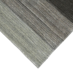HomeRoots 2' Hand Woven Wool Striped Area Rug in Gray and Light Green – Timeless Comfort for Any Space 4' X 6' 570670