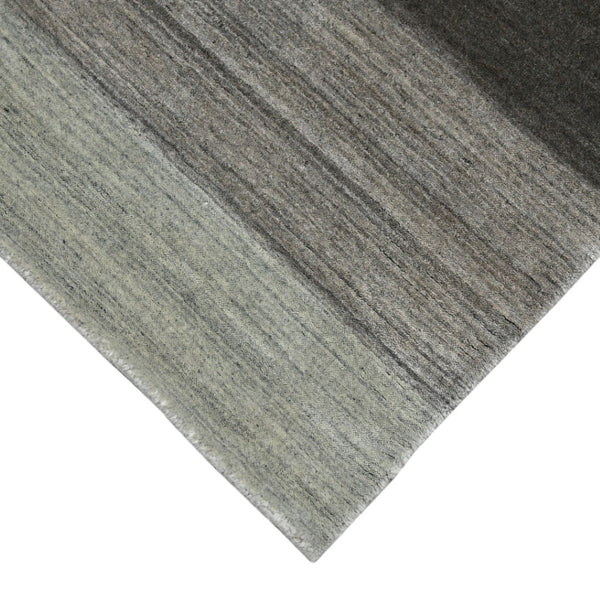 HomeRoots 2' Hand Woven Wool Striped Area Rug in Gray and Light Green – Timeless Comfort for Any Space 4' X 6' 570670