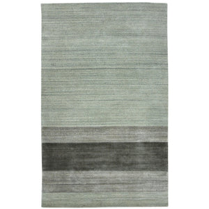 HomeRoots 2' Hand Woven Wool Striped Area Rug in Gray and Light Green – Timeless Comfort for Any Space 10' X 14' 570674