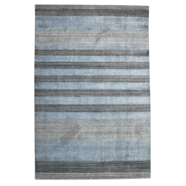 HomeRoots 2' Hand-Woven Wool Area Rug in Gray and Light Blue Stripes – Cozy, Unique, Perfect for Any Space 2' X 3' 570681