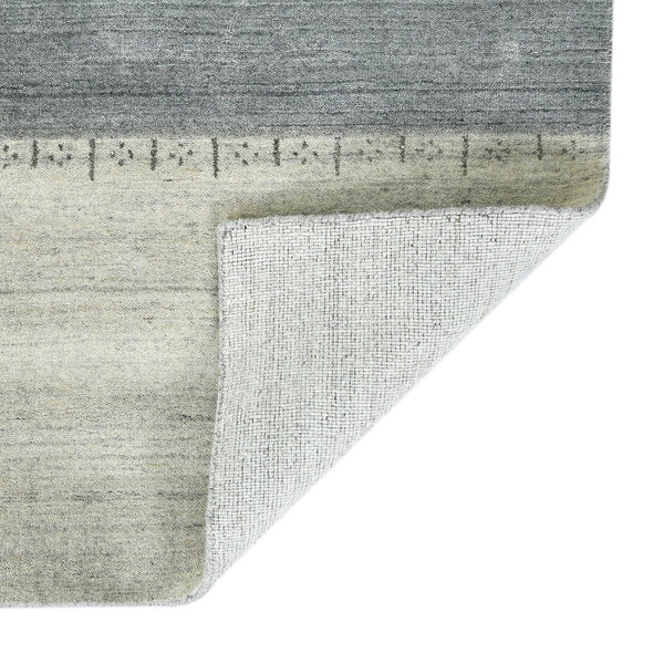 HomeRoots 2' Hand Woven Wool Area Rug in Ivory, Gray & Green – Artisanal Striped Design for Cozy Spaces 10' X 14' 570692