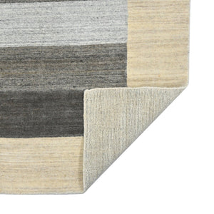 HomeRoots 4' Hand Woven Ivory & Gray Wool Striped Area Rug - Artisan Crafted Comfort for Any Space 4' X 6' 570693