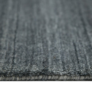 HomeRoots 2' Hand-Woven Charcoal and Ivory Wool Striped Area Rug for Timeless Style in Any Room 5' X 8' 570698