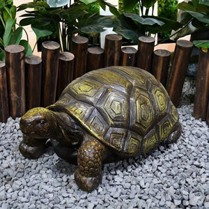 English Elm 21.3" Resin Tortoise Garden Sculpture Lifelike Shell Detail Weatherproof Patio Lawn Decor W5709P460847