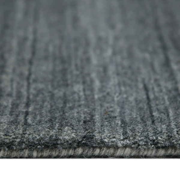 HomeRoots 2' Hand-Woven Charcoal and Ivory Wool Striped Area Rug for Timeless Style in Any Room 10' X 14' 570701