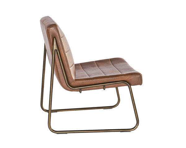 Sunpan Anton Lounge Chair - Stylish Comfort with Sculpted Seat and Rustic Bronze Frame for Modern Spaces Bravo Cognac