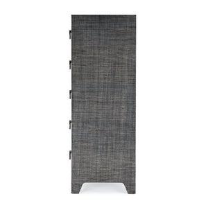 Butler Specialty Bar Harbor 5-drawer Raffia Dresser - Elegant Storage Solution With Hand-woven Natural Texture Gray Gmelina Arborea Wood,Mdf,Oak Veneer,Saguran Raffia,Zinc 5707420-butler
