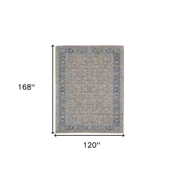 HomeRoots 4' Striped Wool Area Rug in Ivory, Gray & Black – Hand-Woven Artisan Design for Cozy Spaces 10' X 14' 570742