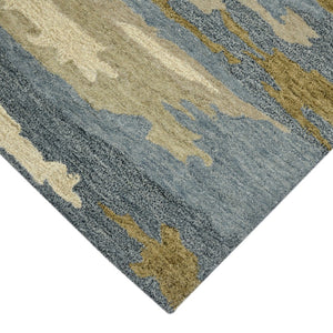 HomeRoots 4' Light Blue Wool Abstract Area Rug - Hand-Tufted Comfort for Modern Homes, Soft & Durable Design 9' X 13' 570764