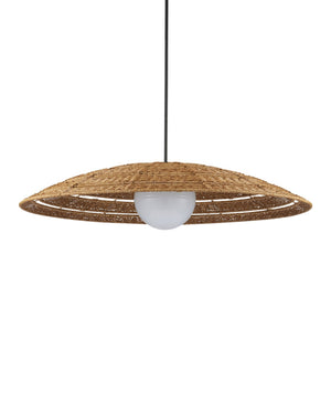 Currey & Company Barbary Small Outdoor Pendant Light – Hand-woven Wicker Design For Stylish Patios And Porches Natural All,Weather Wicker ,Metal ,Glass 9500-0018-currey-company