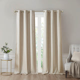 SunSmart Como Modern/Contemporary Tonal Printed Faux Silk Room Darkening Curtain Panel Pair SS40-0140 Taupe