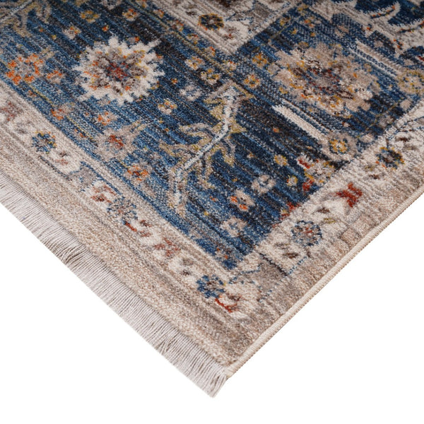 HomeRoots 4' Teal Brown and Beige Oriental Area Rug with Tasseled Fringe - Timeless Elegance for Any Space 7' X 10' 570929