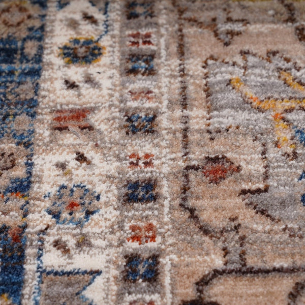 HomeRoots 4' Teal Brown and Beige Oriental Area Rug with Tasseled Fringe - Timeless Elegance for Any Space 9' X 13' 570930