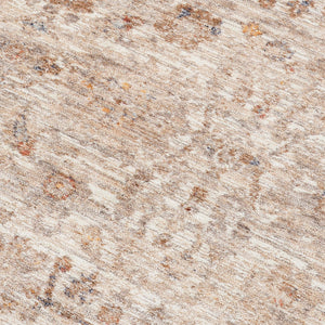 HomeRoots 5' Elegant Ivory and Brown Floral Medallion Area Rug with Fringed Edges - Stain-Resistant Comfort 8' X 10' 570937