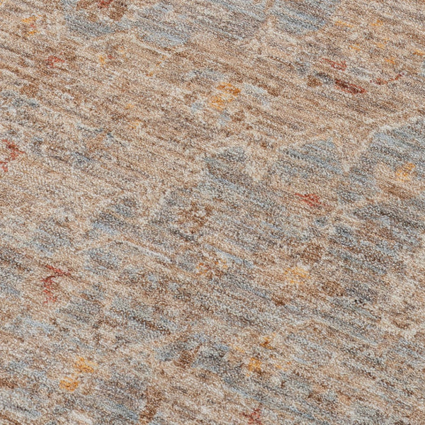 HomeRoots 5' Elegant Blue and Sand Floral Medallion Area Rug with Fringed Edges for Timeless Home Style 5' X 7' 570942