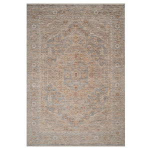 HomeRoots 5' Elegant Blue and Sand Floral Medallion Area Rug with Fringed Edges for Timeless Home Style 8' X 10' 570943