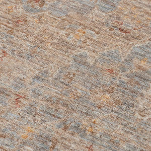 HomeRoots 5' Elegant Blue and Sand Floral Medallion Area Rug with Fringed Edges for Timeless Home Style 8' X 10' 570943
