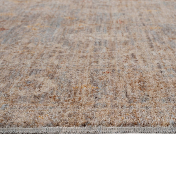 HomeRoots 5' Elegant Blue and Sand Floral Medallion Area Rug with Fringed Edges for Timeless Home Style 9' X 12' 570944