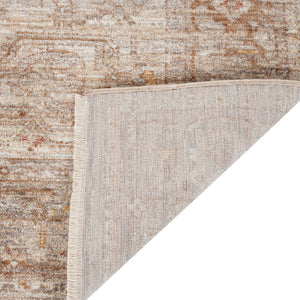 HomeRoots 5' Beige and Brown Floral Medallion Area Rug with Classic Fringed Edges - Perfect for Any Room! 8' X 10' 570949