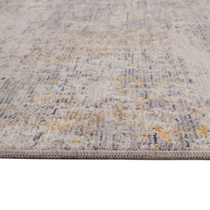 HomeRoots 5' Abstract Area Rug in Gray, Ivory & Brick Red - Stain-Resistant, Durable, Soft Polyester Design 8' X 10' 570967