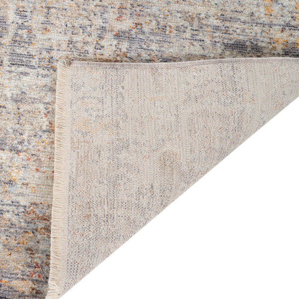 HomeRoots 5' Abstract Area Rug in Gray, Ivory & Brick Red - Stain-Resistant, Durable, Soft Polyester Design 9' X 12' 570968