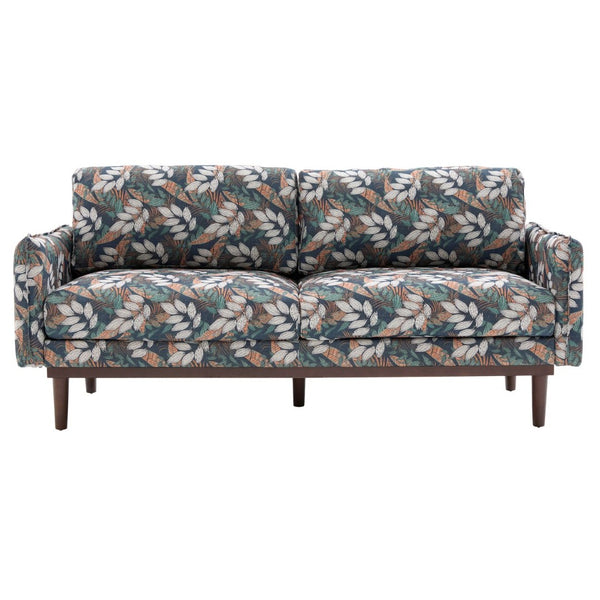 English Elm Modern Chenille Loveseat with Pocket Spring Cushions and Rubberwood Legs for Living Room Green N763P347228F