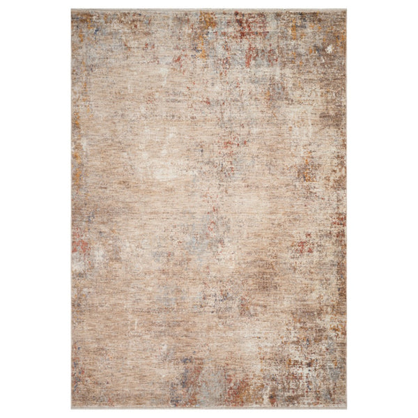 HomeRoots 5' Beige and Brown Abstract Area Rug with Fringed Edges - Modern, Soft, and Durable Design for Any Space 5' X 7' 570972