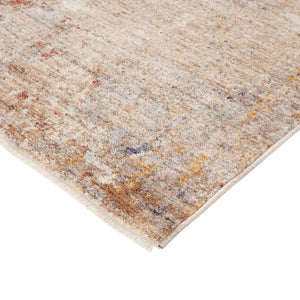 HomeRoots 5' Beige and Brown Abstract Area Rug with Fringed Edges - Modern, Soft, and Durable Design for Any Space 8' X 10' 570973