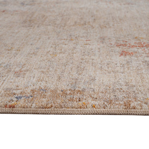 HomeRoots 5' Beige and Brown Abstract Area Rug with Fringed Edges - Modern, Soft, and Durable Design for Any Space 9' X 12' 570974