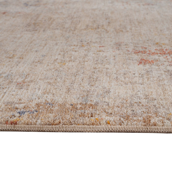HomeRoots 5' Beige and Brown Abstract Area Rug with Fringed Edges - Modern, Soft, and Durable Design for Any Space 9' X 12' 570974