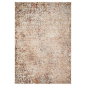 HomeRoots 5' Beige and Brown Abstract Area Rug with Fringed Edges - Modern, Soft, and Durable Design for Any Space 9' X 12' 570974